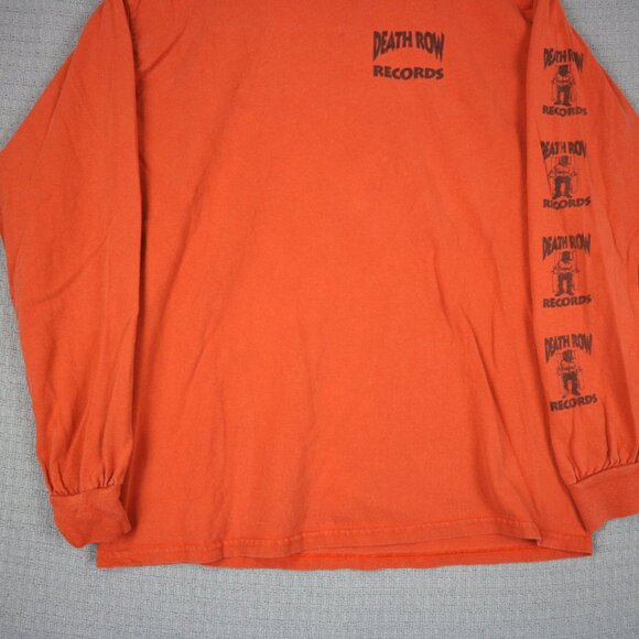 Death Row Records 91 Logo Rap Longsleeve Orange Mens Medium Streetwear - Picture 5 of 6
